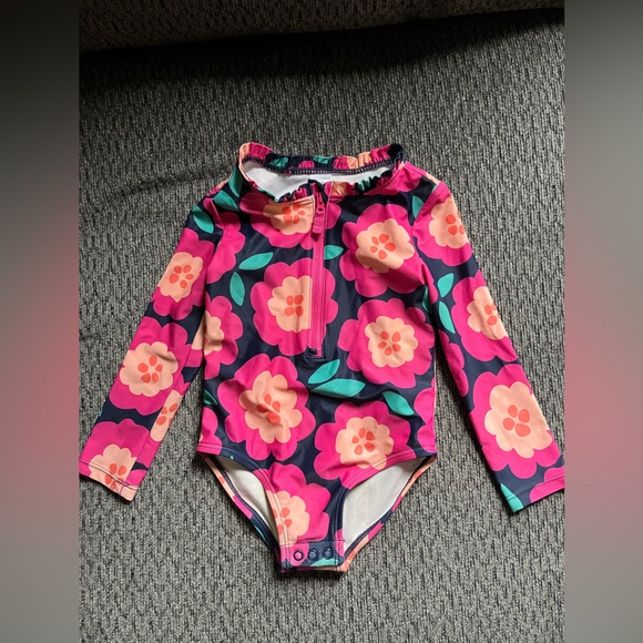 Carter's Pink and Orange Floral Kids Rashguard - Picture 1 of 3